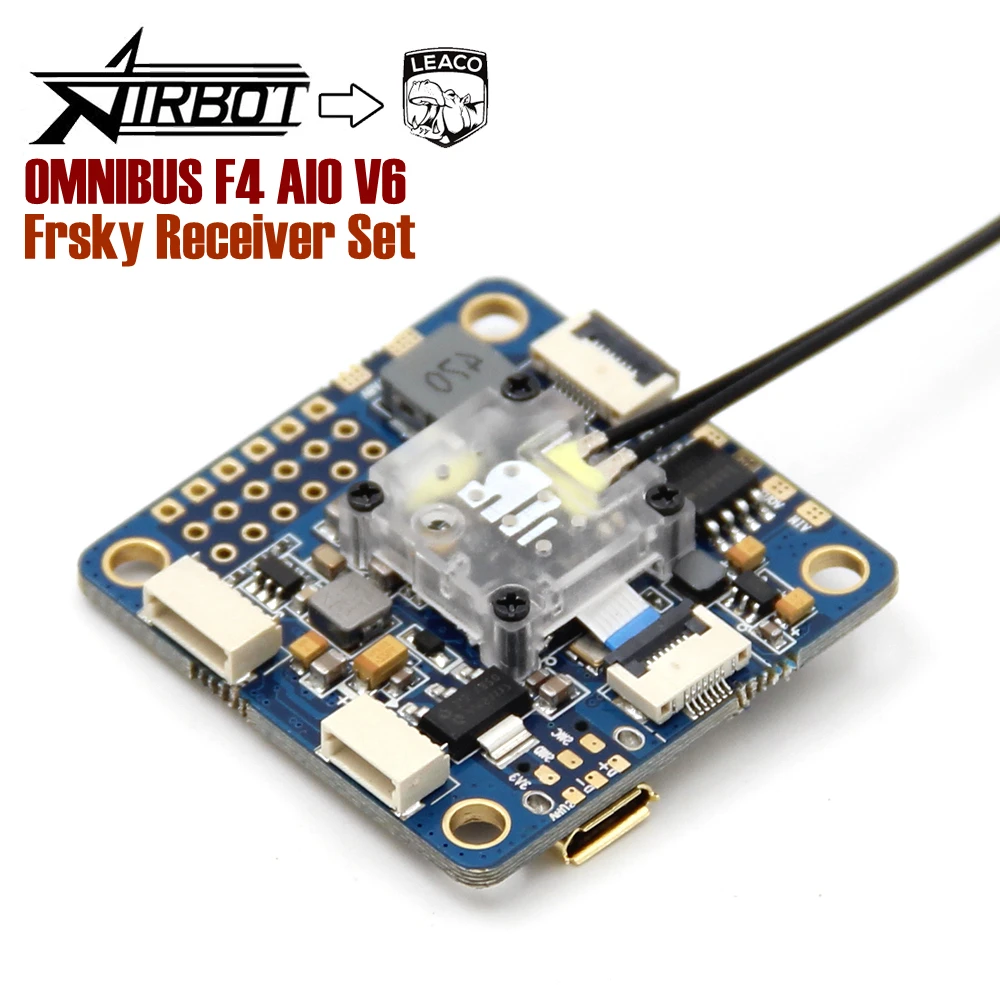 Комплект AIRBOT OMNIBUS F4 V6 AIO Flight Control + Frsky Receiver Set Frsky-FC для квадрокоптера drone leaco | Игрушки