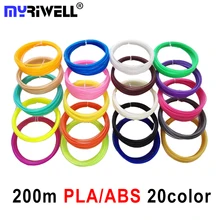 Nouveau Livraison Gratuite 20 Pièces/lot 3D Imprimante ABS Filament 10 M/pcs 20 Couleurs 1.75mm PLA 3D Impression Filament Pour 3D Imprimante Ou 3D Stylo
