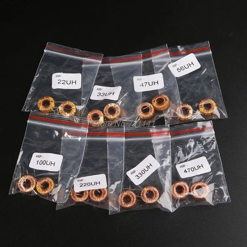 

16PCS/LOT 3A 22UH-470UH Magnetic Induction Coil Toroidal inductor Winding Inductance For LM2596 8 Values Assortment Dropship