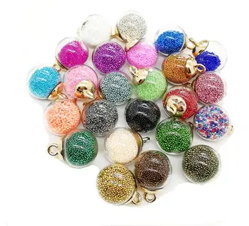 

wholesale beads Transparent Ball Foam Bubble Charms Pendant Glass Round Hair Jewelry Accessories Earring Charms Jewelry Gift