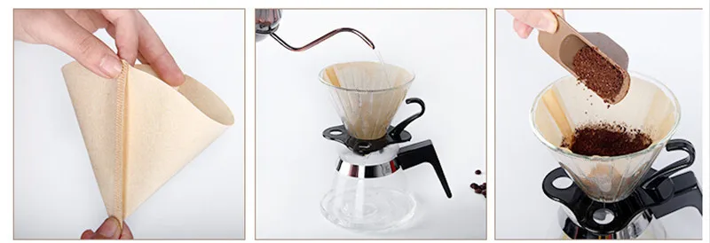 Япония Импорт Hario V60 фильтр для кофе 02 Количество Кофе натуральный бумажные фильтры для 4 стаканов для бариста VCF-01-100 капающая бумага