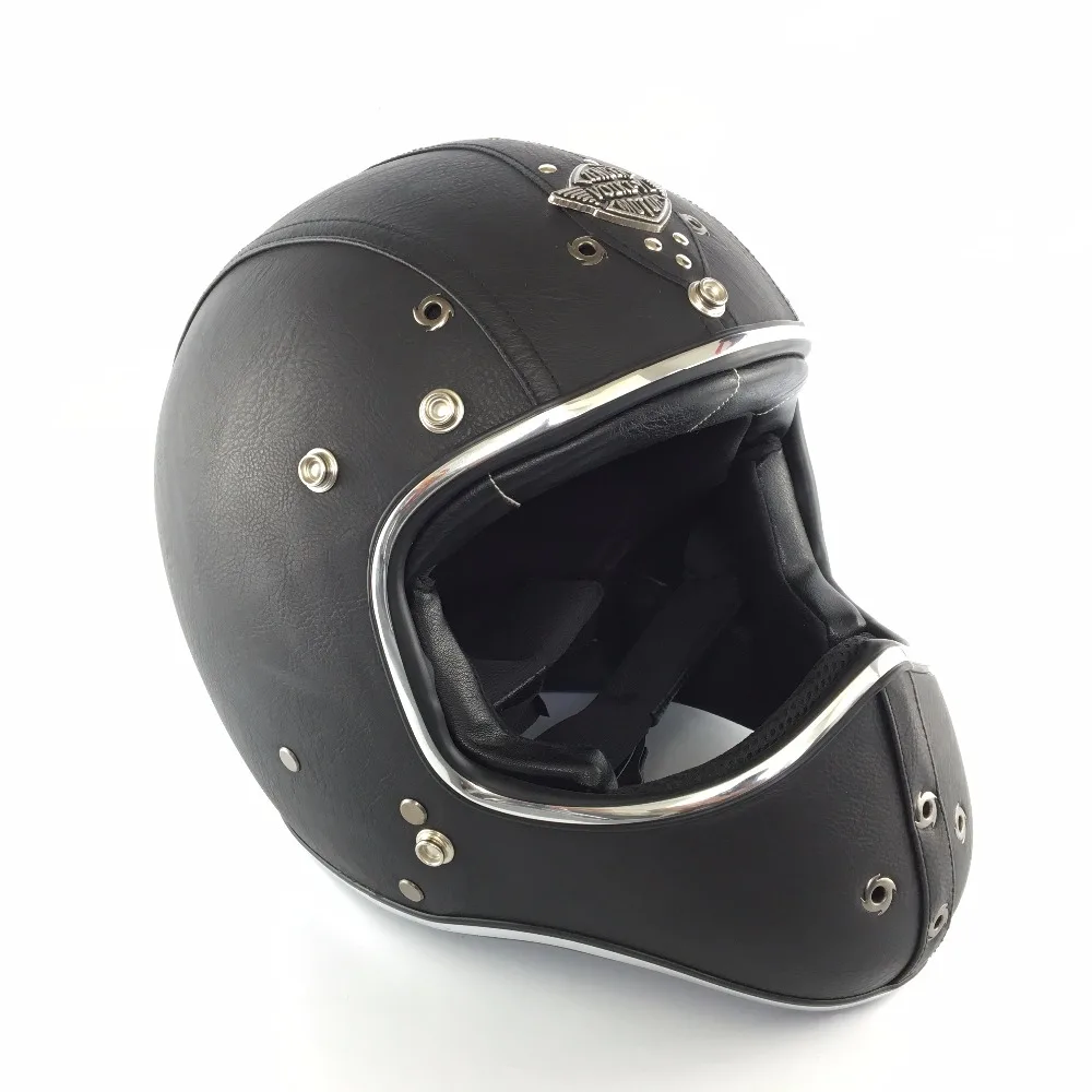 

2019 Retro Design Leather Open Face Off-road Motorcycle Helmet ATV MTB Motocross Mountain Bike Racing Helmet Capacetes