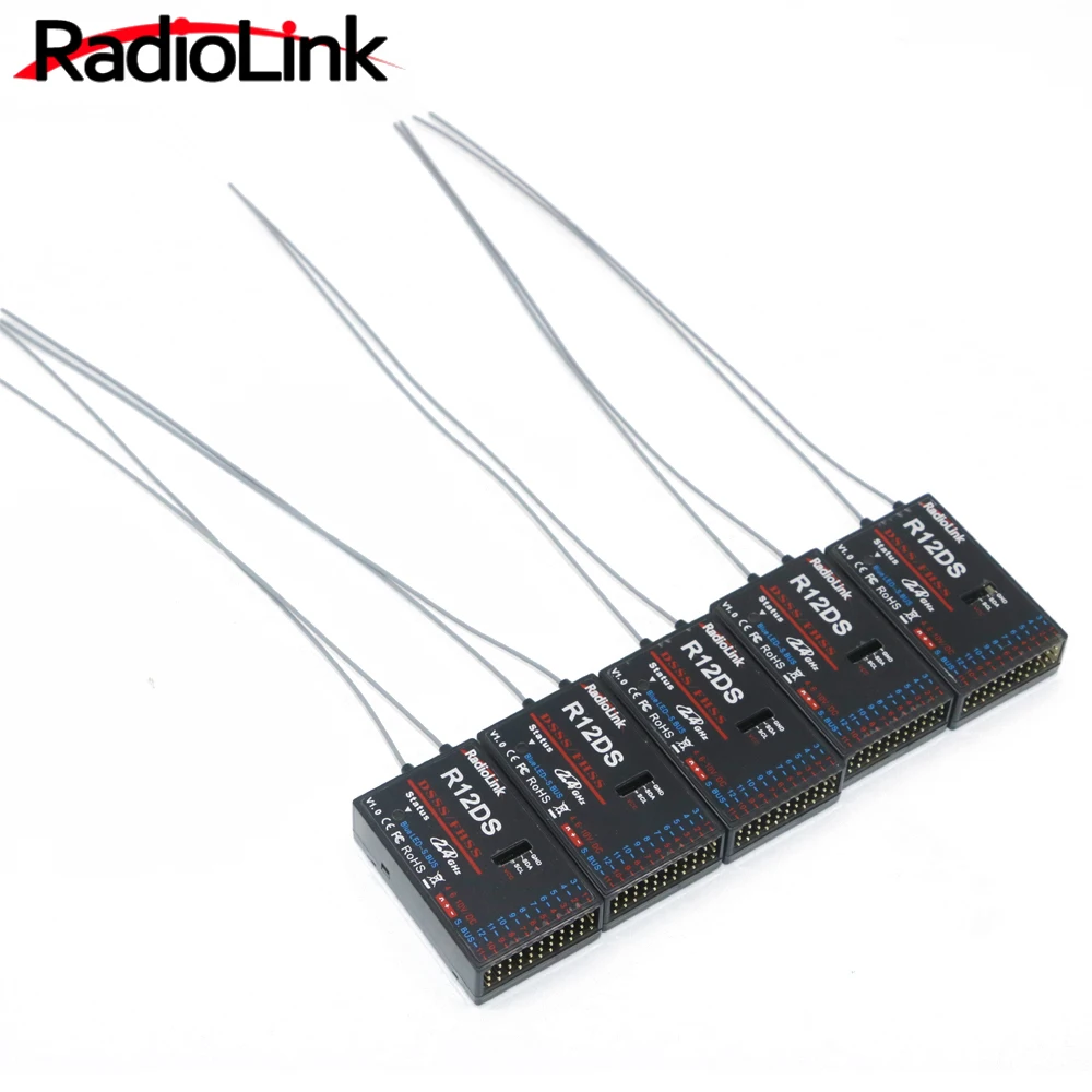 

5pcs/lot RadioLink R12DS 12CH 12 Channel Receiver 2.4Ghz For AT10 Transmitter Aircraft Aerial Photography Device