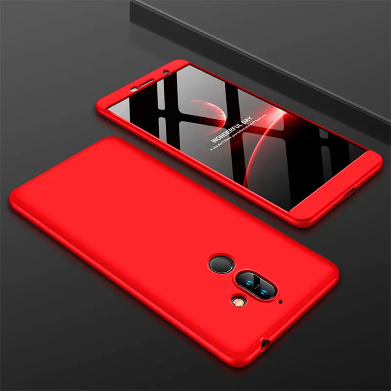 For Nokia 7Plus 7 Plus Case 360 Degree Protected Full Body Phone Case for Nokia 7 Plus Shockproof Cover + Glass Screen Protector