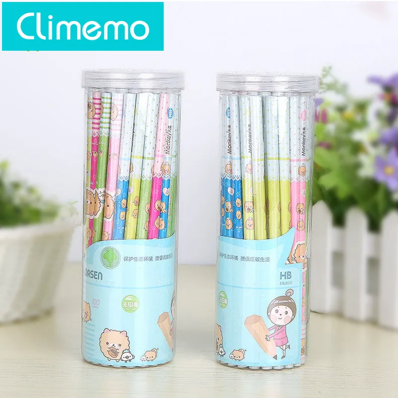 

Climemo pencil Lovely cartoon 50 barreled primary school students write drawings HB Pencil 5 color mix