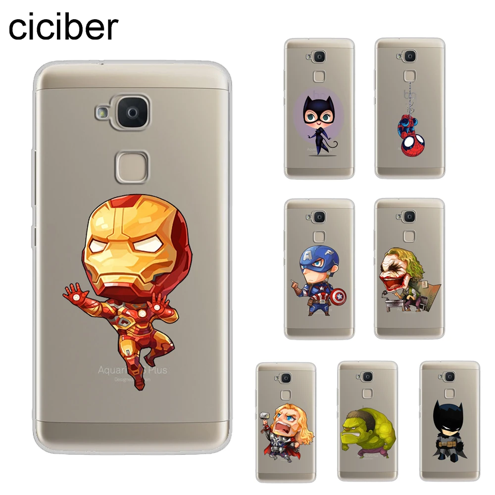 

ciciber Marvel DC Iron Man Spider-Man Coque For BQ Aquaris C U2 U X5 V VS X2 X Lite Pro Plus E5 M 5 M5.5 Phone Case Soft TPU