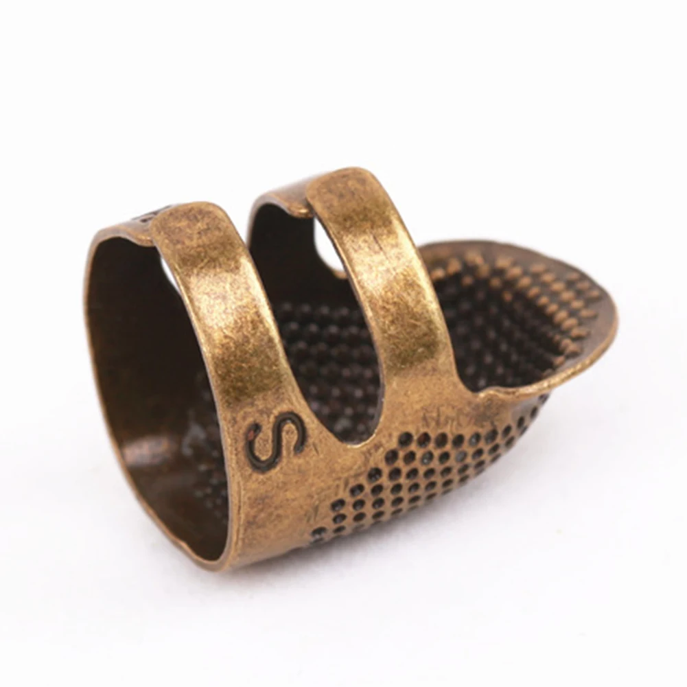 

S/M Crafts Ring Tool Sewing Thimble Quilting Anti-slip Retro Adjustable Household Metal Needle Hoop Finger Protector