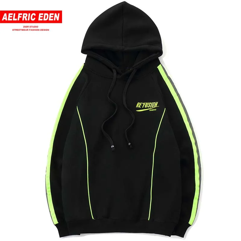 Aelfric Eden Color Block Hoodies Sweatshirts Men 2018 Fleece Warm