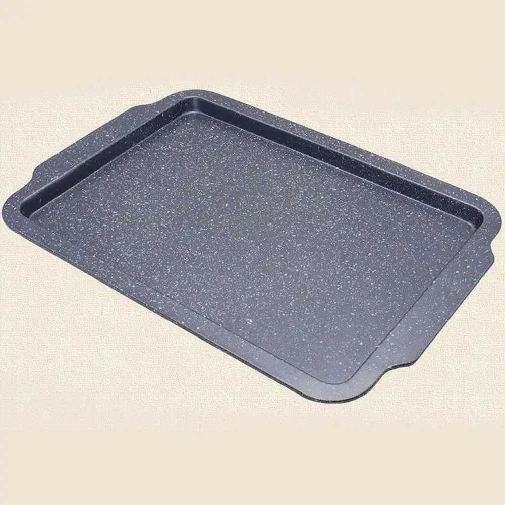 

Adeeing Unique Marble Tread Rectangular Bakeware Nonstick Shallow Cookie Pan for Cooking Cake Pizza Bread