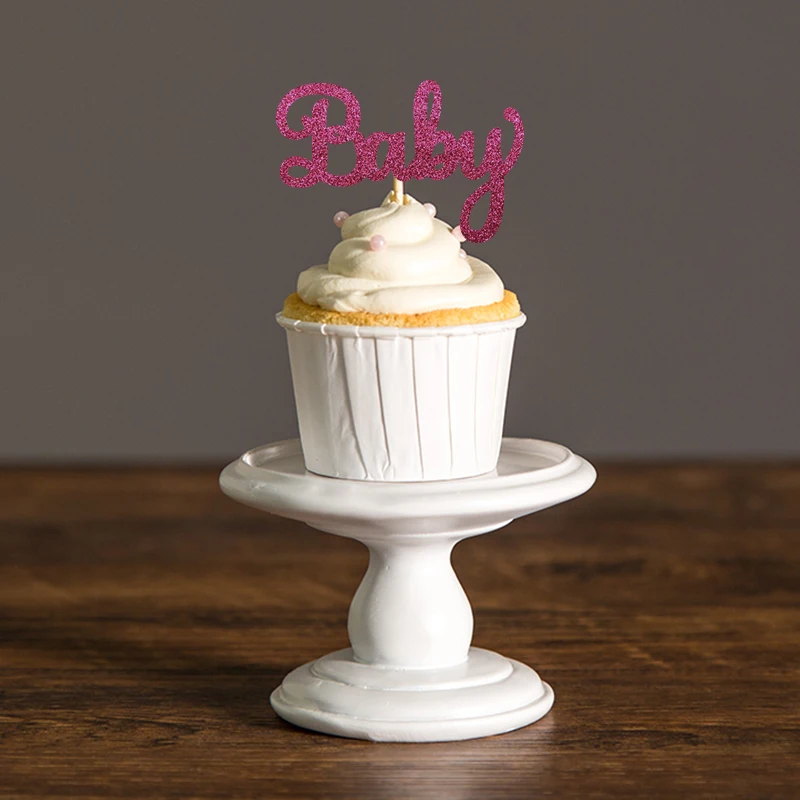 Блеск сценарий Baby Shower для капкейка-подборщики, объявление беременности Пол показывают на день рождения украшения для торта для вечеринки аксессуар