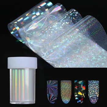 

1Roll sparkly Nail Foil 4*100cm Holo Glitter Transfer Sticker Paper Nail Art Decal Decoration