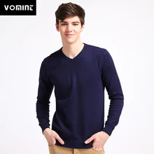 VOMINT, мужские Базовые хлопковые свитера с v-образным вырезом, пуловеры, Классическая универсальная одежда, стандартная трикотажная Молодежная рубашка H6PI6749