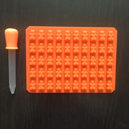 Orange Силиконовые формы клейкий медведь форма желе медведь торт конфеты лотки с капельницей резиновый шоколад производитель 11 - Цвет: Orange