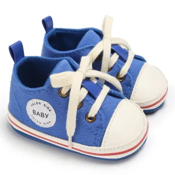 

Cute Baby Shoes Infant First Walkers Tollder Canvas Shoes Lace-up Baby Girls Sneaker Prewalker 0-18M