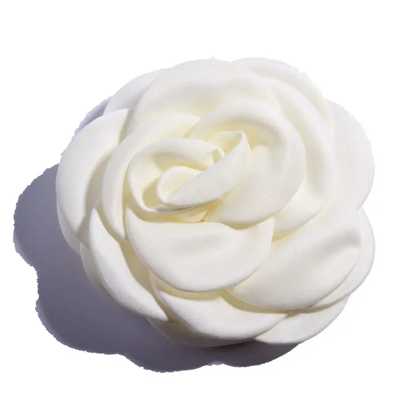 10 шт. 9,5 см модный декоративный тканевый цветок для свадебного украшения, искусственные розы для дома и сада - Цвет: Ivory