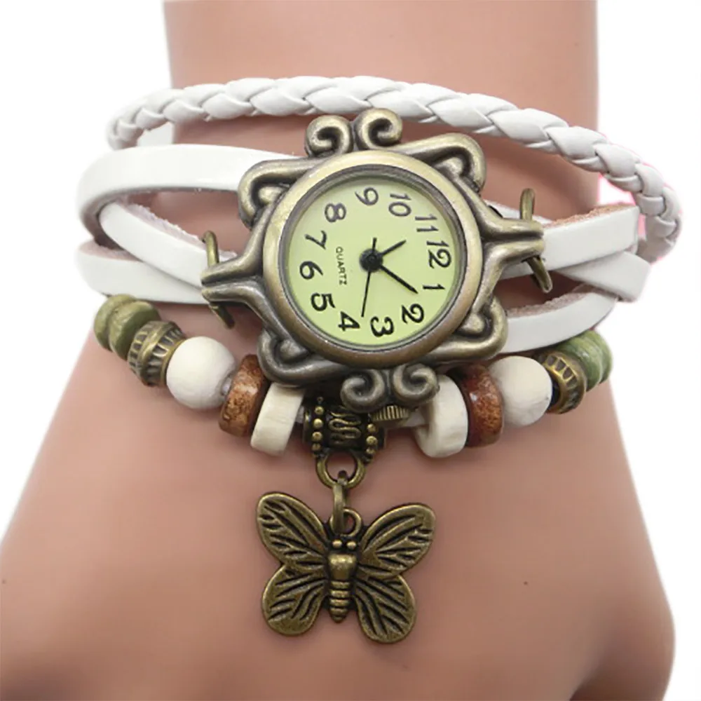 

2019 Women watches New luxury Casual Analog Alloy Quartz Watch PU Leather Bracelet Watches Butterfly damenuhr orologi hodinky