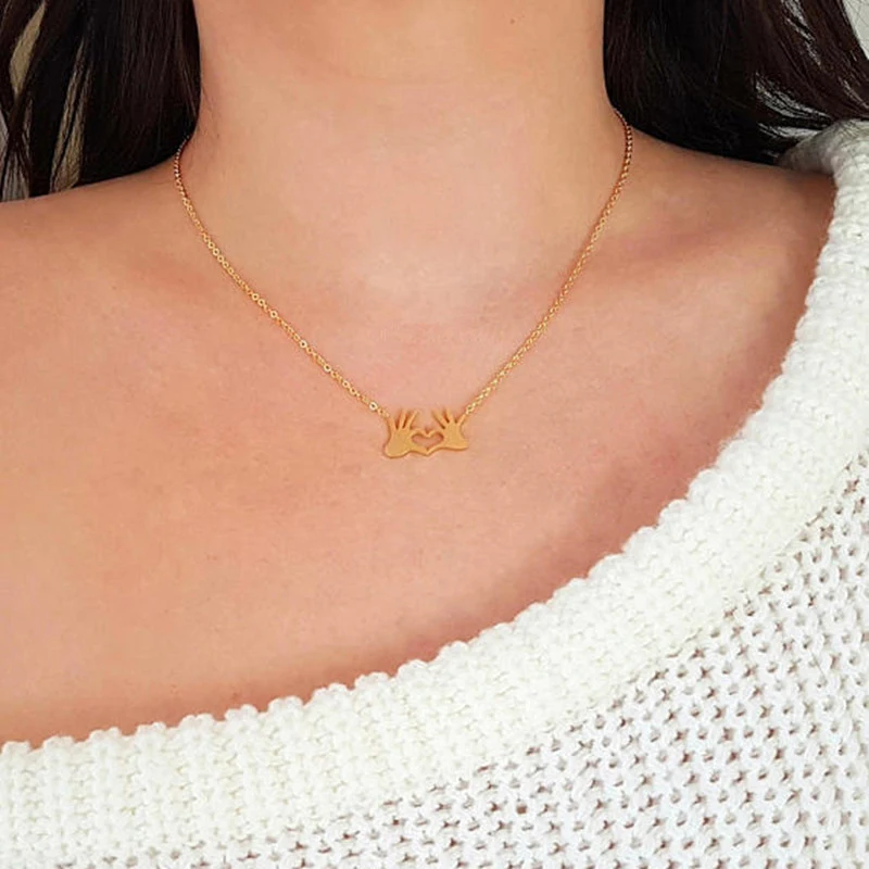 2019-New-Palm-Slap-Pendant-Necklace-Plating-Gold-Silver-Heart-Love-Necklace-Fashion-Jewelry-Wild-Women