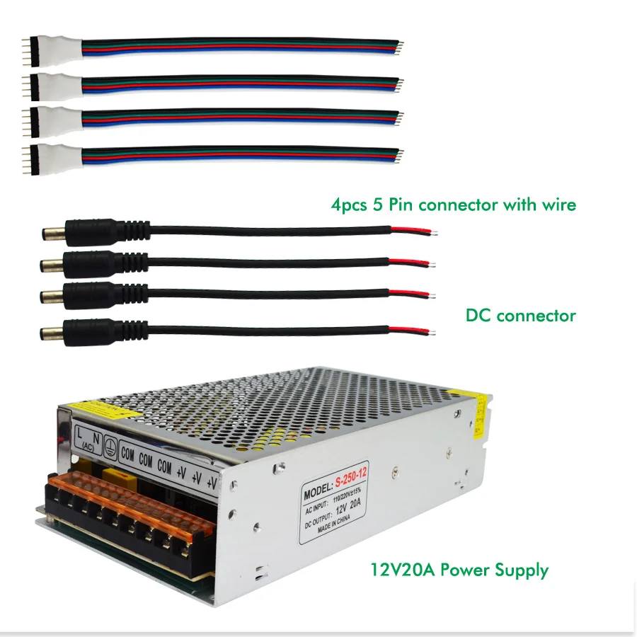 Светодиодная лента 12 в пост. Тока 5050 SMD RGBW RGBWW гибкая + 2 4G контроллер адаптер