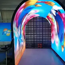 Инновационный дизайн карбоновое волокно литье алюминиевой кривой p3.91 p1.56 50*100 см светодиодный видео настенный шкаф