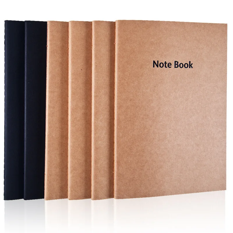

1pcs cowhide paper notebook blank notepad book vintage soft copybook daily memos Kraft cover journal School Stationery Supplies