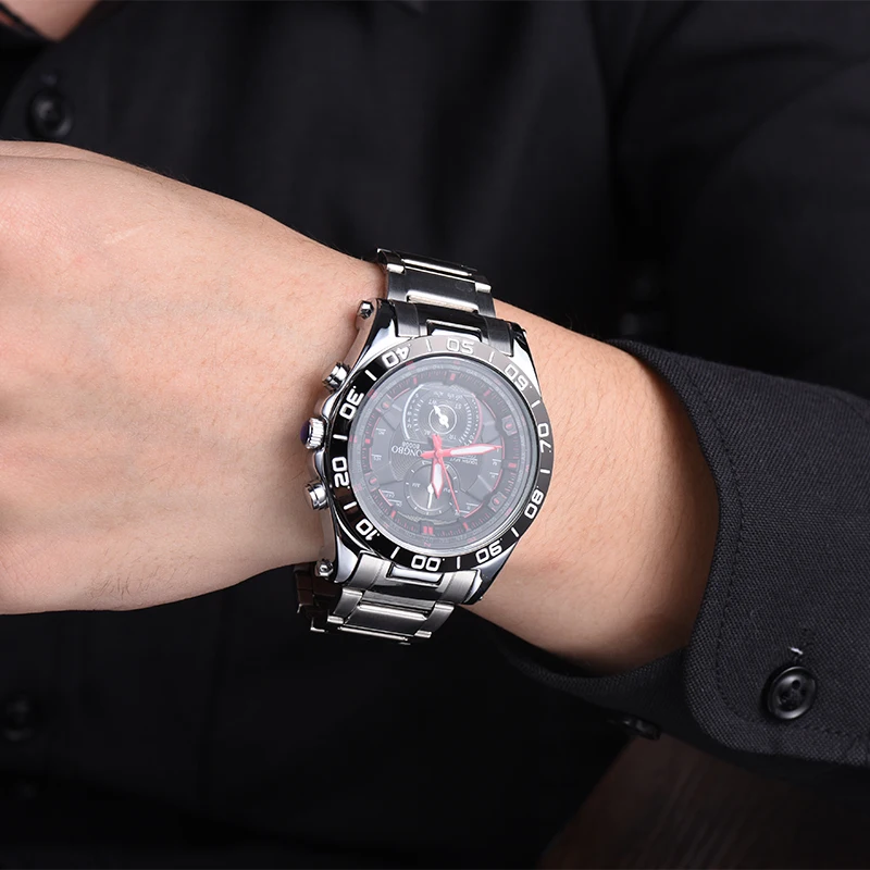  LONGBO Watch Men Stainless Steel Military Watch Sports Quartz Watches Male Wristwatch Relogio Mascu