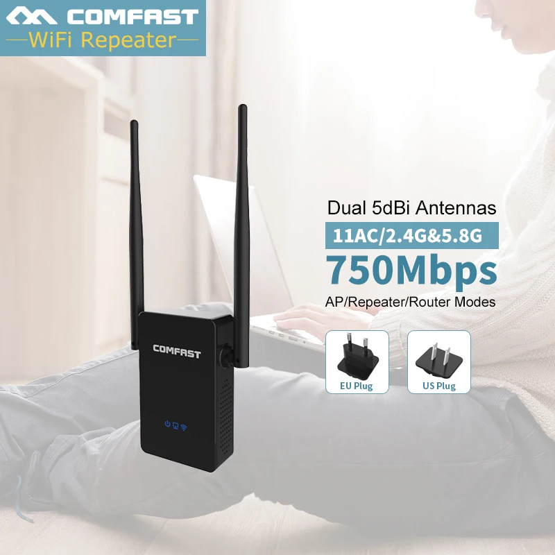 

COMFAST CF-WR750ACV2 Wireless WIFI Repeater 802.11AC Roteador 5.8 Ghz 750Mbps Wi fi Extender Wifi Amplifier repeater wifi ac