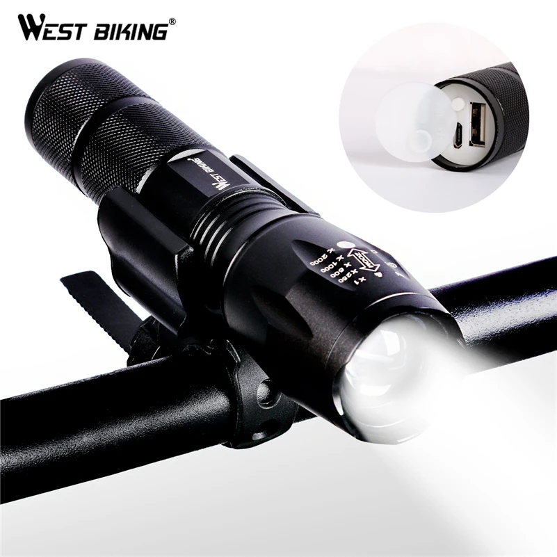 WEST BIKING велосипедный светильник USB Перезаряжаемые фокусировки вспышка