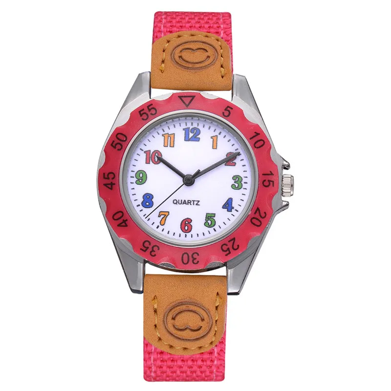 Детские Модные Цветные часы с ремешком для девочек, Спортивные Повседневные крутые кварцевые наручные часы с арабским номером, hombre Reloj Deportivo A1 - Цвет: Hot Pink