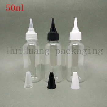 

50pcs 50ml empty transparent PET lotion container with pointed cap,liquid plastic bottles,travel size bottle,Lotion jar