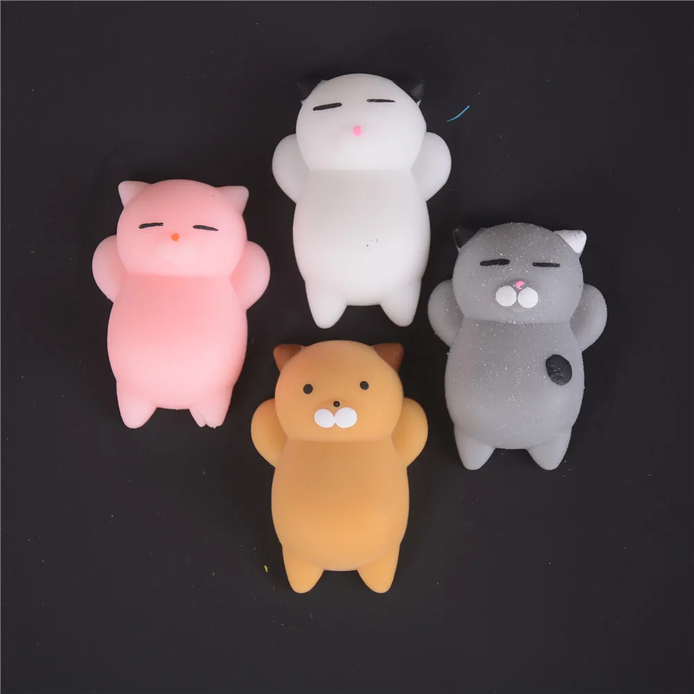 3D милые мягкие кошки мягкие игрушки телефон ремешок для мобильного телефона Kawaii Зефир палец щепотку сжимать мягкий силиконовый гель прекрасная игрушка