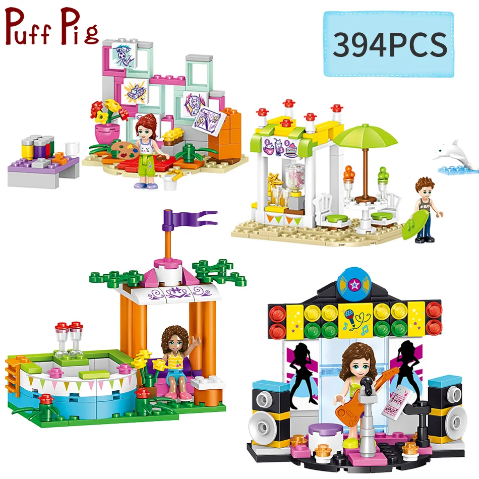 

394PCS legorreta Friends Set Figures Building Blocks Princess Beach Party Club Bricks For Girls Toys For Children Gifts
