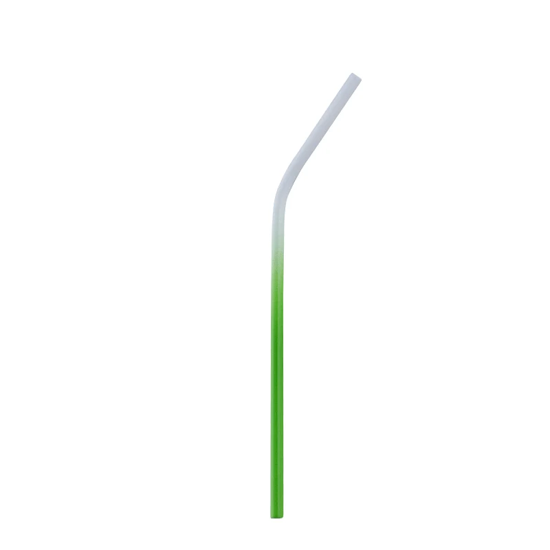 12 Green Bent 12 шт Цвет Градиент соломинки из нержавеющей стали прямой многоразовый гнутый Металл Питьевая солома с 3 чистящей щеткой набор вечерние бар Acces - Цвет: 12 Green Bent