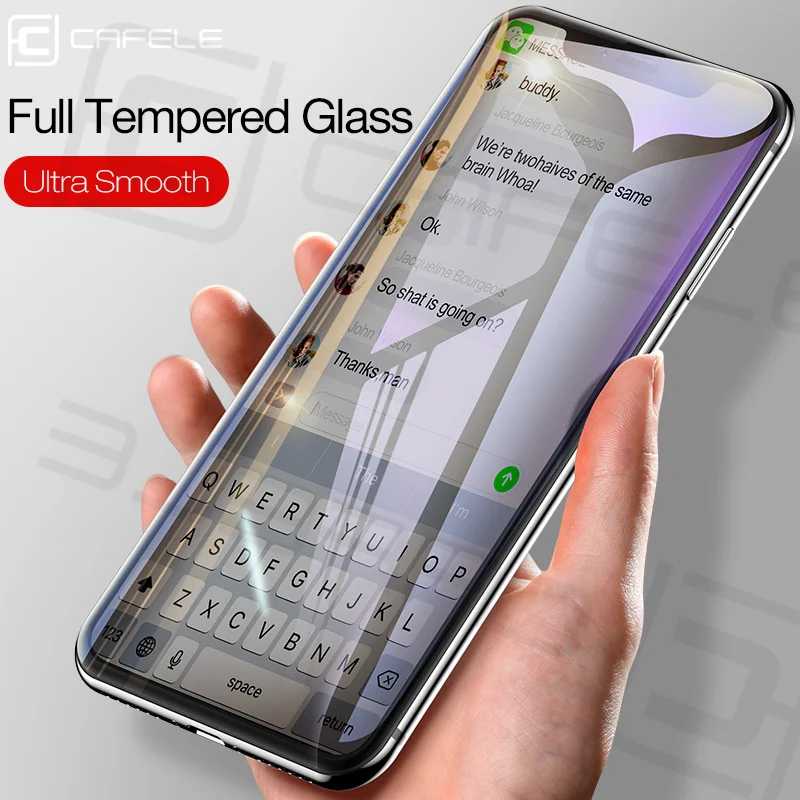

CAFALE Anti-blue light Tempered Glass Screen Protector for iPhone XR/ XS/ XS MAX / X Full Coverage 9H Hardness HD clear film
