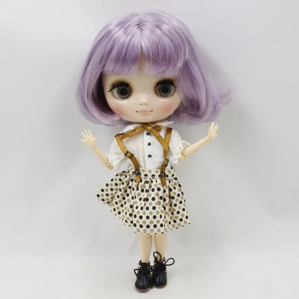 Обнаженная кукла Blyth Middie с фиолетовыми короткими волосами 20 см игрушки сделай сам