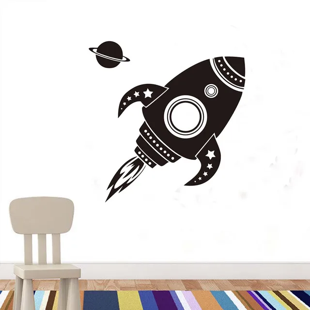 Rocket Ship Wall Art Sticker Removable Decor Kids Boy Nursery Vinyl Rocket Ship Wall Art Sticker Removable Decor Kids Boy Nursery Vinyl Decal Diy For