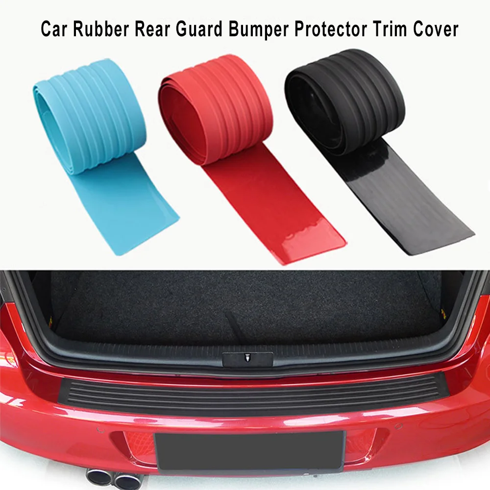 Rubber Rear Guard Bumper Protector Trunk Guard Plate Sticker Rear
