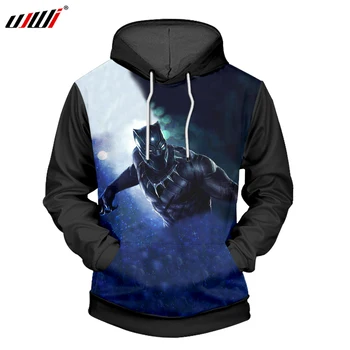 

UJWI Men Hoodies 2019 Autumn Winter Men Cool Print Black Panther 3d Sweatshirt Hoodie Boy Hip Hop Streetwear Hooded Pullovers