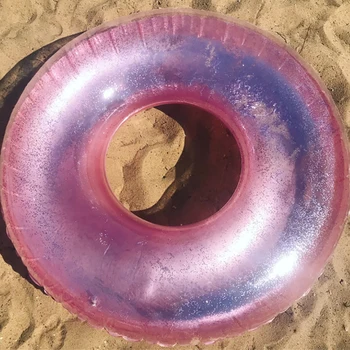 

110CM Inflatable Swimming Ring With Colorful Glitters Sequins 2019 New Women Luxury Swimming Tube Water Inflatable Toys Piscina