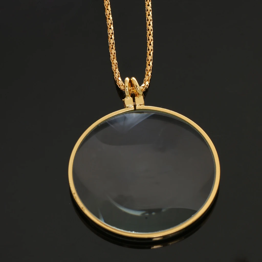 Увеличительное стекло 6x кулон-Лупа с золотой цепочкой кулон монокль ювелирные изделия