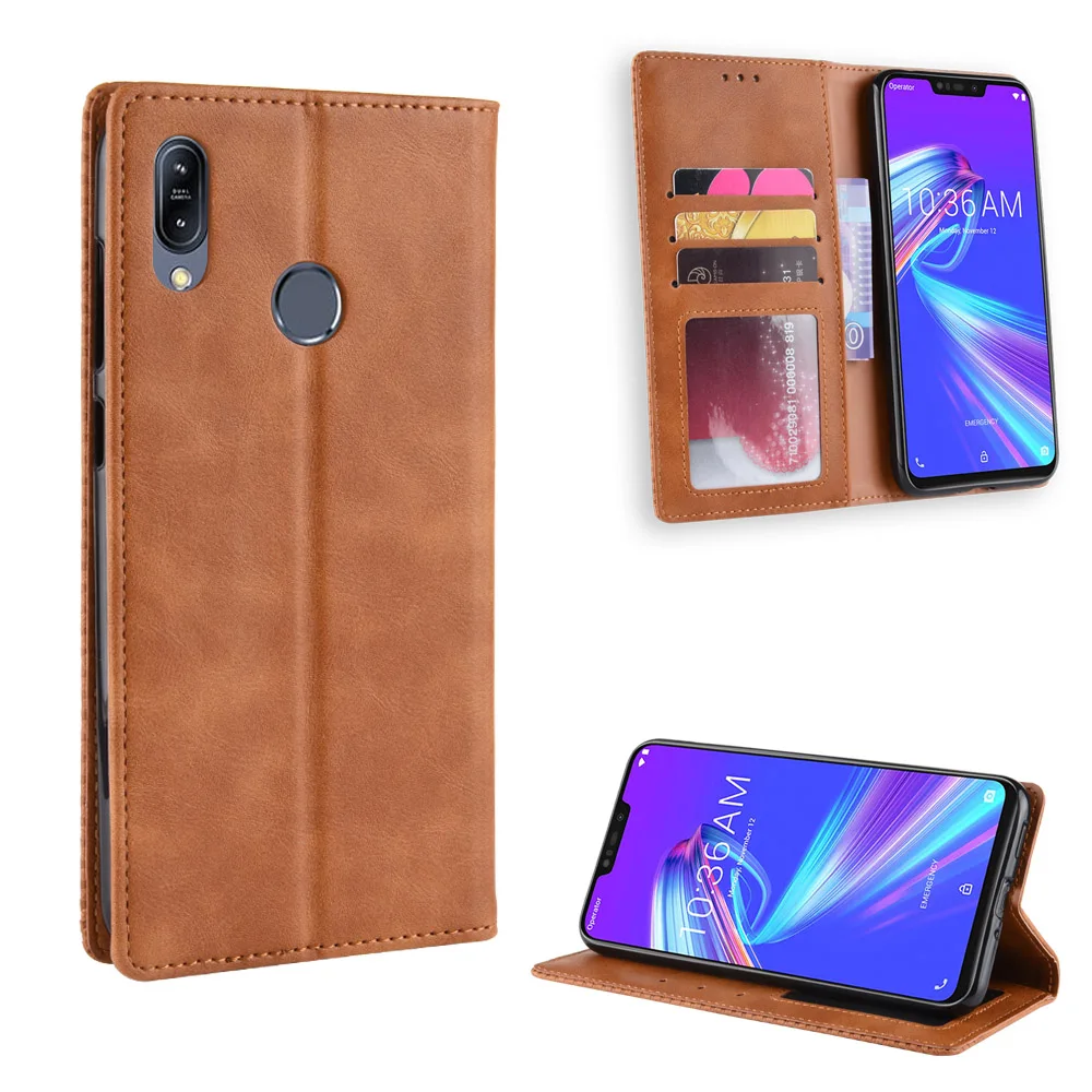 Чехол для Asus Zenfone Max M2 ZB633KL Роскошный кожаный флип кошелек чехол телефона Для