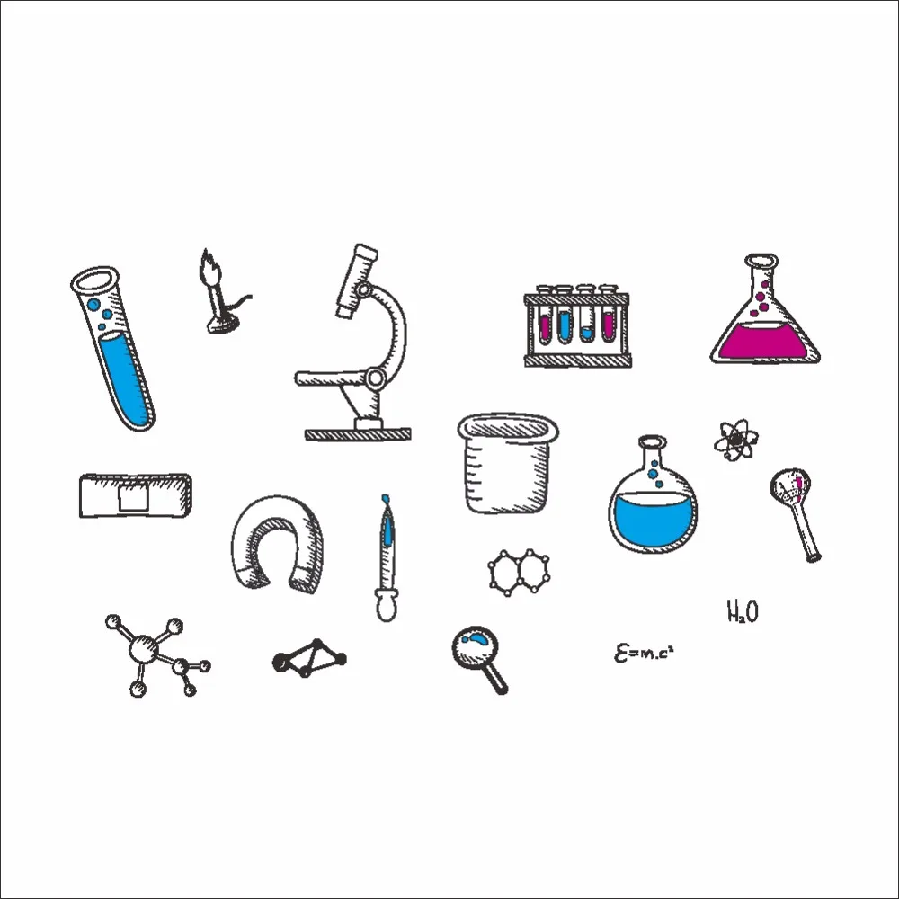 ПВХ микроскоп scientical Chemistry школьная лаборатория виниловая наклейка на стену домашний декор для детской комнаты спальни гостиной