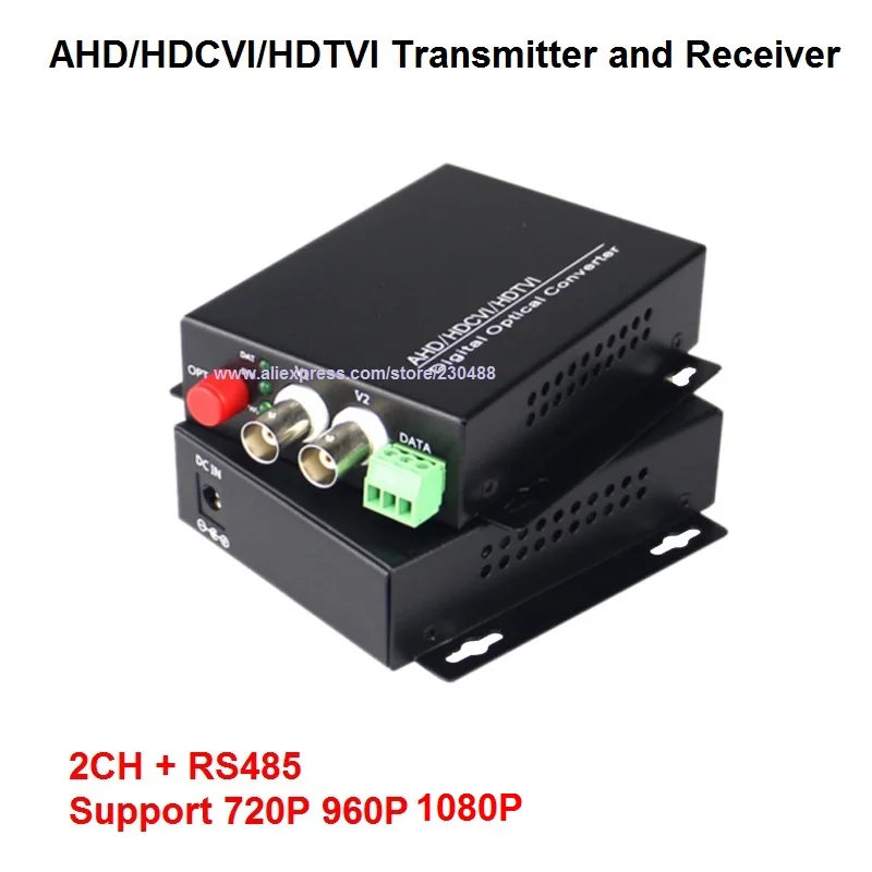 1080P HD AHD CVI TVI волоконно-оптический видеопреобразователь 2 канала видео Conveter с