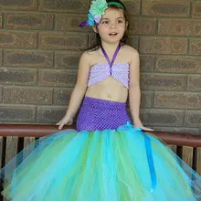 Платье-пачка «русалка» для девочек платье-пачка «принцесса Ариэль» повязка с цветком на голову платье для дня рождения на фотосессию