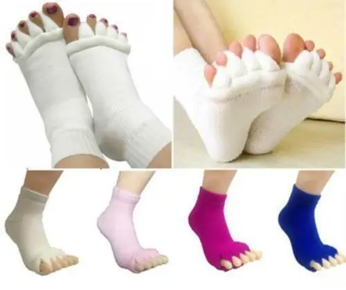 1 пара массажных носков с пятью отделителями пальцев ног, выравнивание боли в ногах, облегчение боли в ногах, молоток, судороги