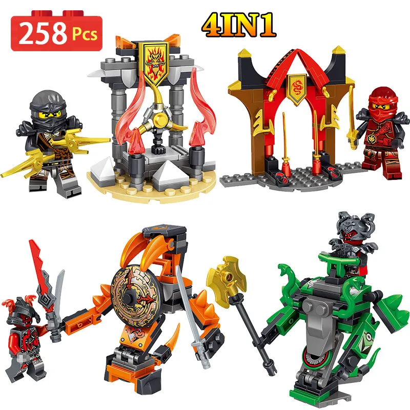 

4IN1 NEW Ninjago Series Building Blocks Sets Compatible LegoINGLYS Phantom Ninja VS Boss Snake Ninjago Movie Sets Toy for Kids
