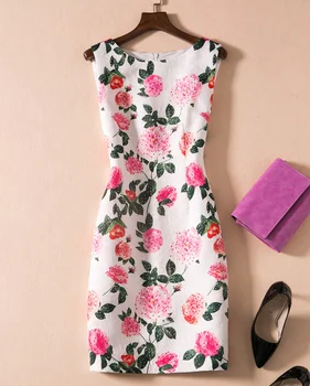 

Women Jacquard Print Dress Luxury Sleeveless Sexy Mini Dresses k509