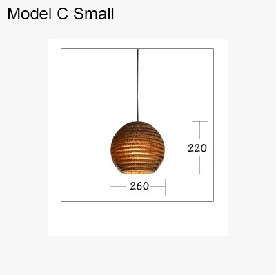 Креативная винтажная бумажная лампа-кулон соты, украшение для внутреннего бара, Освещение E27, держатель лампы 110-240 в - Цвет корпуса: Model C Small