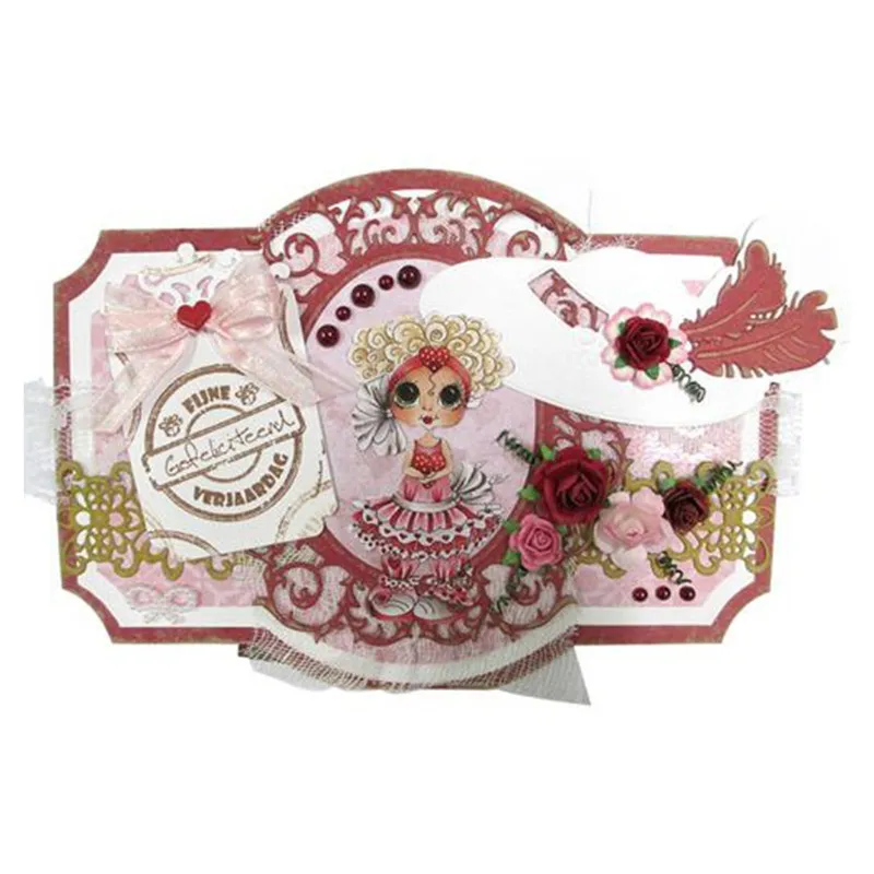 

YaMinSanNiO 4 Pcs/lot Metal Cutting Dies Scrapbooking for Card Making DIY Embossing Craft Dies Filigree Oval Frame Stencils Dies