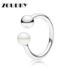 ZOUDKY новый 100% 925 серебряный современный жемчуг ниша дизайн кольцо из стерлингового серебра индекс кольцо с открытым пальцем женский
