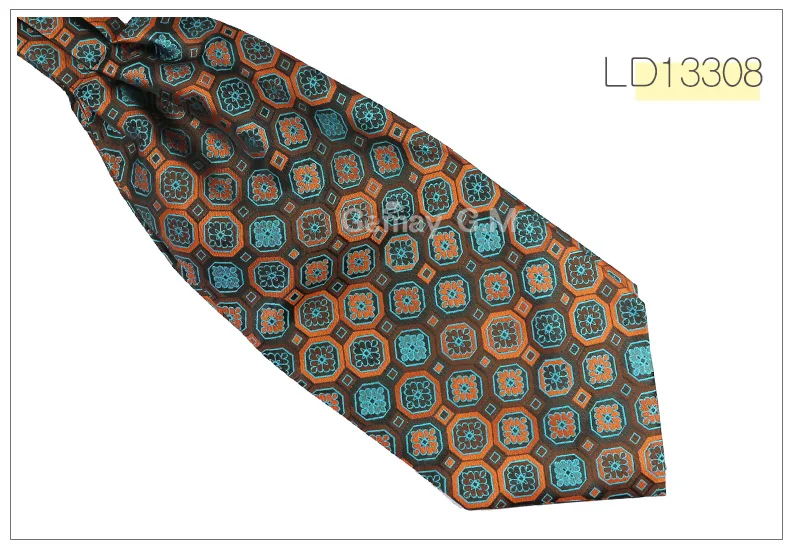 Ascot Tie Cravat Luxury Mens dots Neck Tie Self Tie for Men Wedding Neckties - Цвет: LD13308